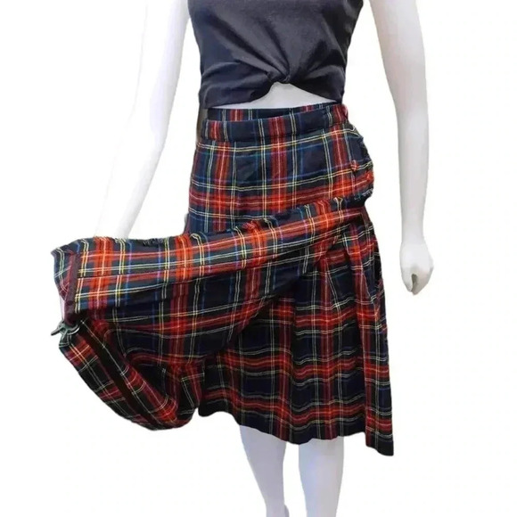 Surrey Classic 100% Wool Tartan Vintage Midi Skirt Size Large - Picture 4 of 9